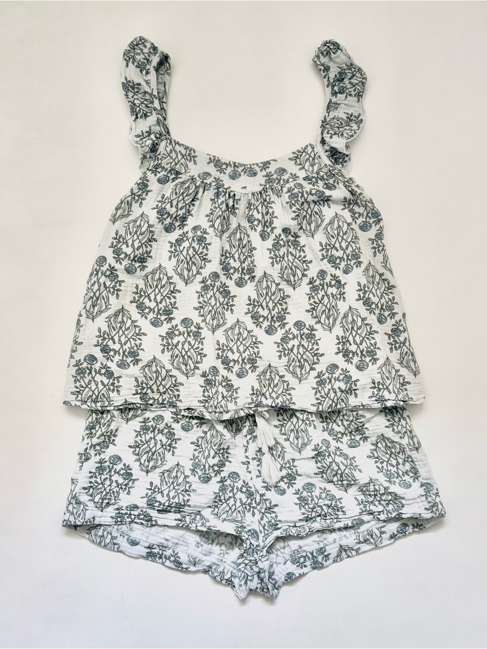 Rachel Zoe Blue Floral Cotton Gauze 2 Piece Set